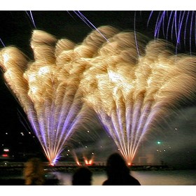 Blue mine with silver spinners: Fireworks 4 Weddings